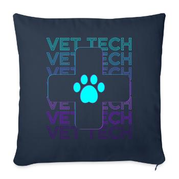 Vet Tech Technician Veterinarian Veterinarian Retro - Sofa pillowcase 17,3'' x 17,3'' (45 x 45 cm) - navy - Front