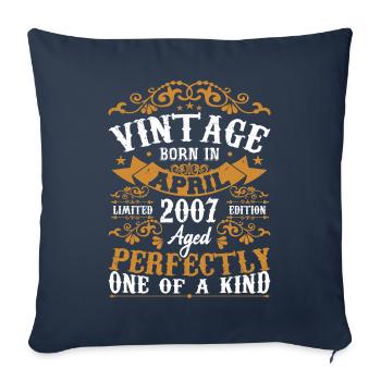 The Legends were born in April 2007 Gift 2007 - Sofa pillowcase 17,3'' x 17,3'' (45 x 45 cm) - navy - Front