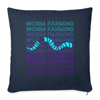 Worm Breeding Vermiculture Worm Farmer Worm Farm Retro - Sofa pillowcase 17,3'' x 17,3'' (45 x 45 cm) - navy - Front