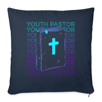 Youth Pastor Preacher Christ - Sofa pillowcase 17,3'' x 17,3'' (45 x 45 cm) - navy - Front
