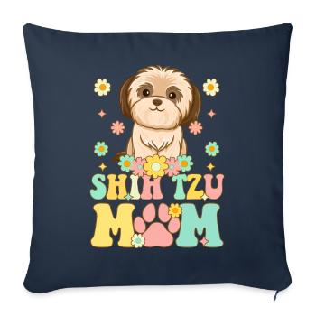 Shih Tzu Mom Dog Lover Dog Mom - Sofa pillowcase 17,3'' x 17,3'' (45 x 45 cm) - navy - Front