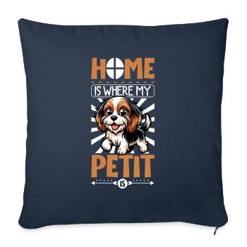 Home - Petit Basset Griffon Vendéen - Sofa pillowcase 17,3'' x 17,3'' (45 x 45 cm) - navy - Front