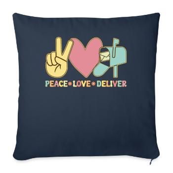 Peace Love Deliver Postal Service Postal Worker - Sofa pillowcase 17,3'' x 17,3'' (45 x 45 cm) - navy - Front