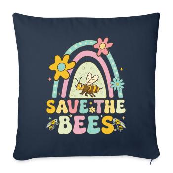 Sauvons les abeilles Apiculteur - Housse de coussin décorative 45 x 45 cm - bleu marine - Devant