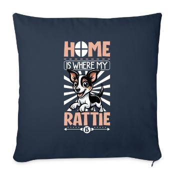 Home - Rat Terrier - Sofa pillowcase 17,3'' x 17,3'' (45 x 45 cm) - navy - Front