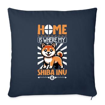 Home - Shiba Inu - Sofa pillowcase 17,3'' x 17,3'' (45 x 45 cm) - navy - Front