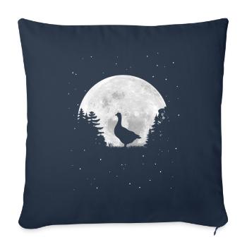 Vollmond - Nacht - Gans Silhouette - Sofakissenbezug 45 x 45 cm - Navy - Vorne