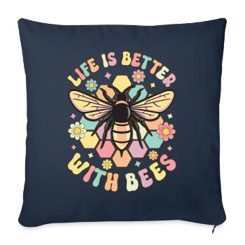 Life is better with beekeepers beekeeping - Sofa pillowcase 17,3'' x 17,3'' (45 x 45 cm) - navy - Front