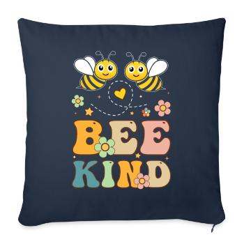 Abeille ami apiculteur apiculture - Housse de coussin décorative 45 x 45 cm - bleu marine - Devant