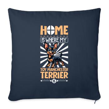 Accueil - Manchester Terrier - Housse de coussin décorative 45 x 45 cm - bleu marine - Devant