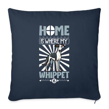 Home - Whippet - Sofa pillowcase 17,3'' x 17,3'' (45 x 45 cm) - navy - Front