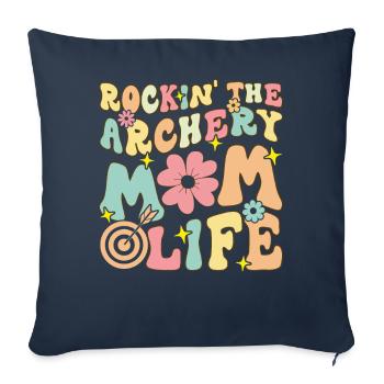 Rockin' The Archer Maman Tir À L’arc Vie Groovy Archer - Housse de coussin décorative 45 x 45 cm - bleu marine - Devant