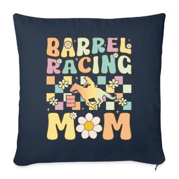 Barrel Racing Mom Groovy Femelle Barrel Racer Ro - Housse de coussin décorative 45 x 45 cm - bleu marine - Devant