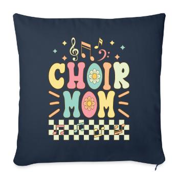 Chorale Maman Groovy Chanteur Chanteur Choriste - Housse de coussin décorative 45 x 45 cm - bleu marine - Devant
