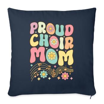 Fière Mère De Chorale Groovy Chanteur Chanteur Choriste Chanteur - Housse de coussin décorative 45 x 45 cm - bleu marine - Devant