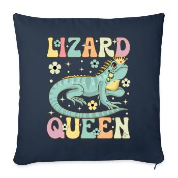 Lizard Queen Groovy Bearded Dragon Lizard Lover - Sofa pillowcase 17,3'' x 17,3'' (45 x 45 cm) - navy - Front