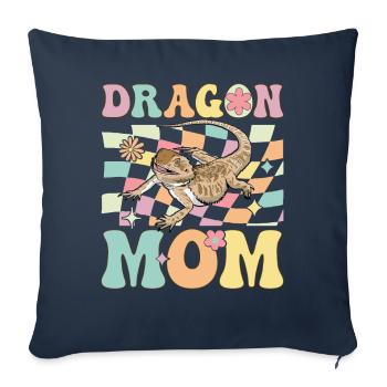 Dragon Mom Groovy Bearded Dragon Lizard Lover - Sofa pillowcase 17,3'' x 17,3'' (45 x 45 cm) - navy - Front