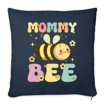 Mommy Bee Groovy Beekeeper Mama Beekeeping - Sofa pillowcase 17,3'' x 17,3'' (45 x 45 cm) - navy - Front