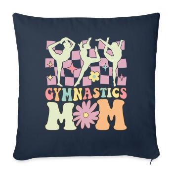 Gymnastique Maman Groovy Gymnaste Acrobate - Housse de coussin décorative 45 x 45 cm - bleu marine - Devant