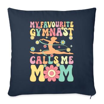 Ma gymnaste préférée m’appelle Mama Groovy Gymnas - Housse de coussin décorative 45 x 45 cm - bleu marine - Devant