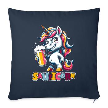 Beer Beer Lover Unicorn Sauficorn - Sofa pillowcase 17,3'' x 17,3'' (45 x 45 cm) - navy - Front