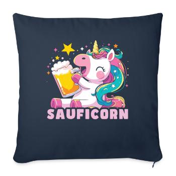 Beer Beer Lover Unicorn Sauficorn - Sofa pillowcase 17,3'' x 17,3'' (45 x 45 cm) - navy - Front