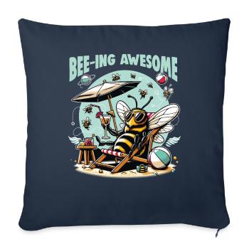 Bee Lovers Beekeepers Naturefriends Beekeepers - Sofa pillowcase 17,3'' x 17,3'' (45 x 45 cm) - navy - Front