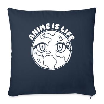 Anime Manga Vie Terre - Housse de coussin décorative 45 x 45 cm - bleu marine - Devant