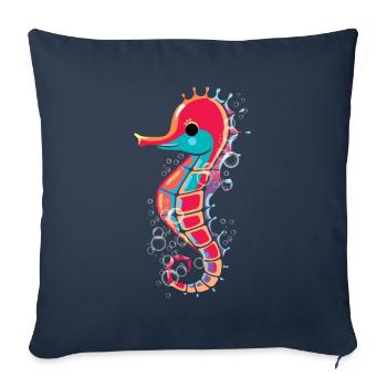 Cute Seahorse Ocean Underwater - Sofa pillowcase 17,3'' x 17,3'' (45 x 45 cm) - navy - Front