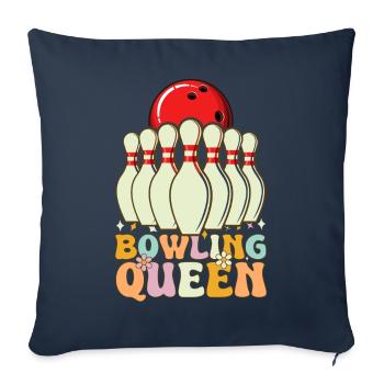 Bowling Queen Groovy Bowlingspielerin - Sofakissenbezug 45 x 45 cm - Navy - Vorne
