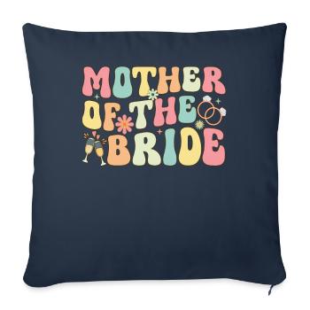 Mère de la mariée Groovy Bridal Party Maman - Housse de coussin décorative 45 x 45 cm - bleu marine - Devant