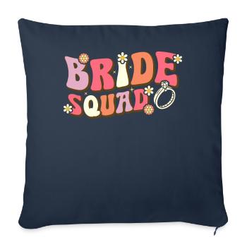 Bride Squad Groovy Bridal Shower Enterrement de vie de jeune fille - Housse de coussin décorative 45 x 45 cm - bleu marine - Devant