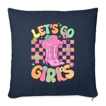 Groovy Bridal Shower Bachelorette Party Let’s Go Gir - Housse de coussin décorative 45 x 45 cm - bleu marine - Devant