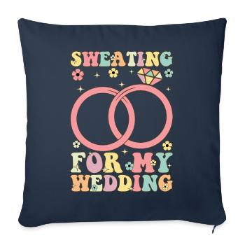 Sweat pour mon mariage Groovy Bridal Party B - Housse de coussin décorative 45 x 45 cm - bleu marine - Devant