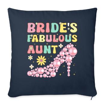 La fabuleuse tante de la mariée Groovy Bridal Shower T - Housse de coussin décorative 45 x 45 cm - bleu marine - Devant