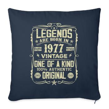 Fabriqué En 1977 Vintage Cadeau Anniversaire 1977 - Housse de coussin décorative 45 x 45 cm - bleu marine - Devant