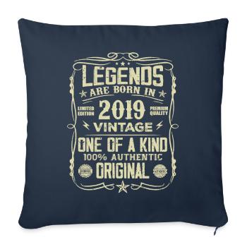 Fabriqué En 2019 Vintage Cadeau Anniversaire 2019 - Housse de coussin décorative 45 x 45 cm - bleu marine - Devant