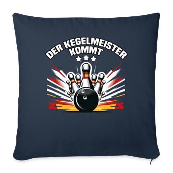 The bowling master is coming to Kegel Bowling Club Design - Sofa pillowcase 17,3'' x 17,3'' (45 x 45 cm) - navy - Front