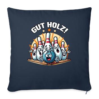 Good Wooden Cone Bowling Club Design for Bowling - Sofa pillowcase 17,3'' x 17,3'' (45 x 45 cm) - navy - Front