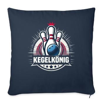 Bowling King Skittles Bowling Club Design for Bowling - Sofa pillowcase 17,3'' x 17,3'' (45 x 45 cm) - navy - Front