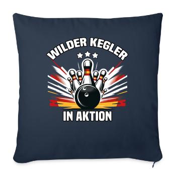 Wild Bowler in Action Skittles Bowling Club Design - Sofa pillowcase 17,3'' x 17,3'' (45 x 45 cm) - navy - Front