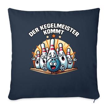 The bowling master is coming to Kegel Bowling Club Design - Sofa pillowcase 17,3'' x 17,3'' (45 x 45 cm) - navy - Front