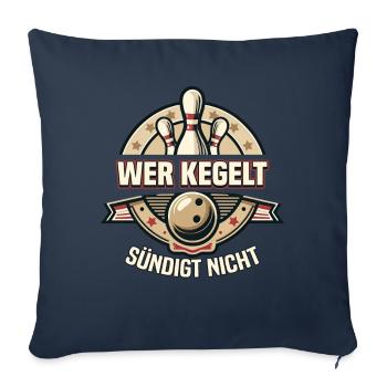 Who bowls does not sin Kegel Kegelverein Design - Sofa pillowcase 17,3'' x 17,3'' (45 x 45 cm) - navy - Front