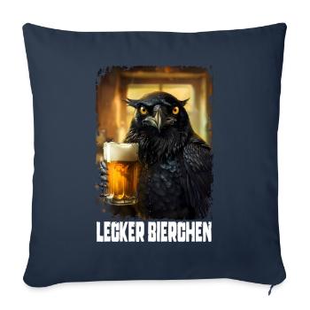 Yummy Beer Crow - Sofa pillowcase 17,3'' x 17,3'' (45 x 45 cm) - navy - Front