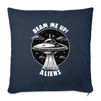 SciFi and Extraterrestrial Aliens and UFO Fan - Sofa pillowcase 17,3'' x 17,3'' (45 x 45 cm) - navy - Front