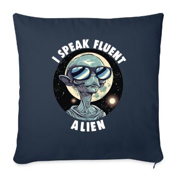 SciFi and Extraterrestrial Aliens and UFO Fan - Sofa pillowcase 17,3'' x 17,3'' (45 x 45 cm) - navy - Front