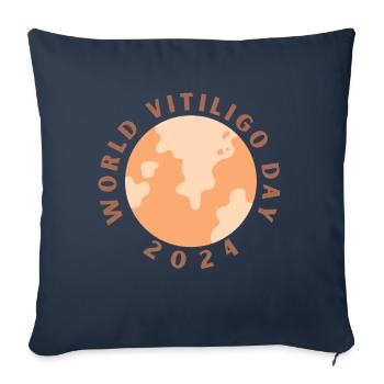 Welt-Vitiligo-Tag 2024 - Sofakissenbezug 45 x 45 cm - Navy - Vorne
