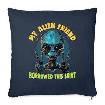 SciFi and alien aliens and UFO fan - Sofa pillowcase 17,3'' x 17,3'' (45 x 45 cm) - navy - Front