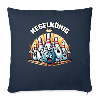 Kegelkönig Kegel Kegelverein Design zum Kegeln - Sofakissenbezug 45 x 45 cm - Navy - Vorne