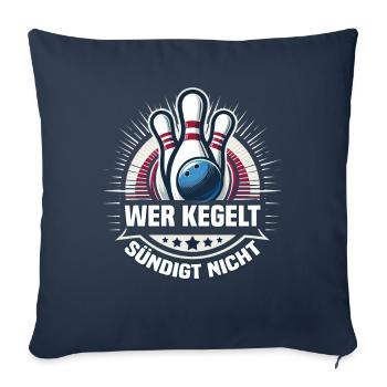 Who skittles does not sin skittles bowling club design - Sofa pillowcase 17,3'' x 17,3'' (45 x 45 cm) - navy - Front